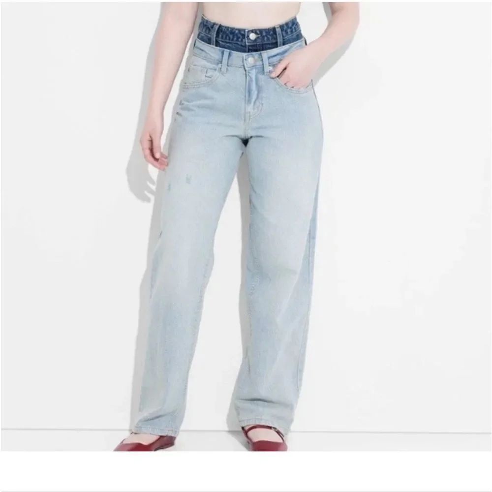 👖Wild Fable EasyRigid Mid-Rise 90s Relaxed Straight Jeans, Sz 6, 17